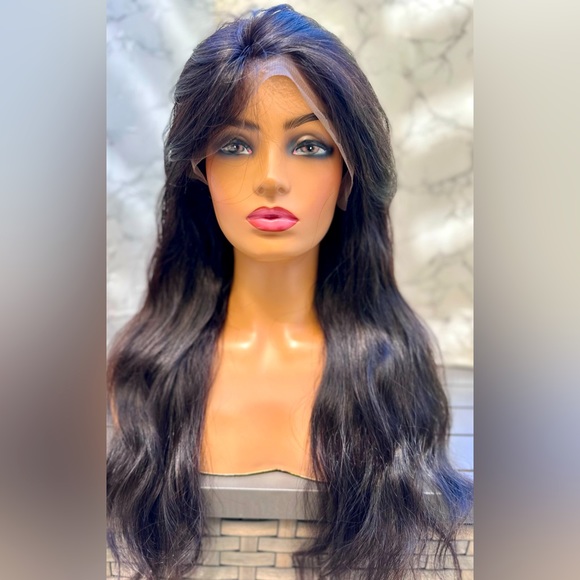 Pre styled 💯% human hair 13x6 natural brown lace frontal 26 inch wig - Picture 10 of 15